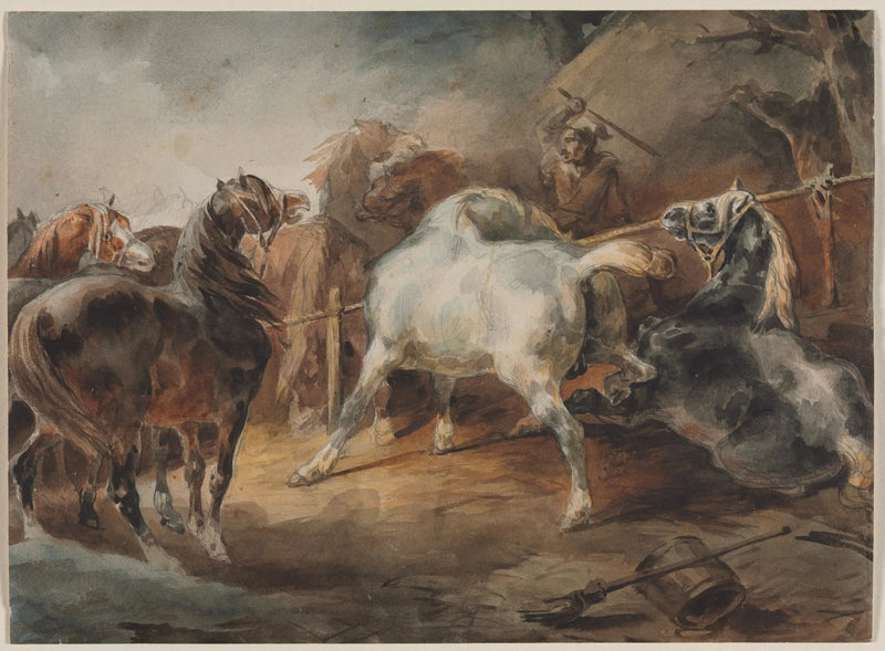 Kamp heste - Théodore Géricault