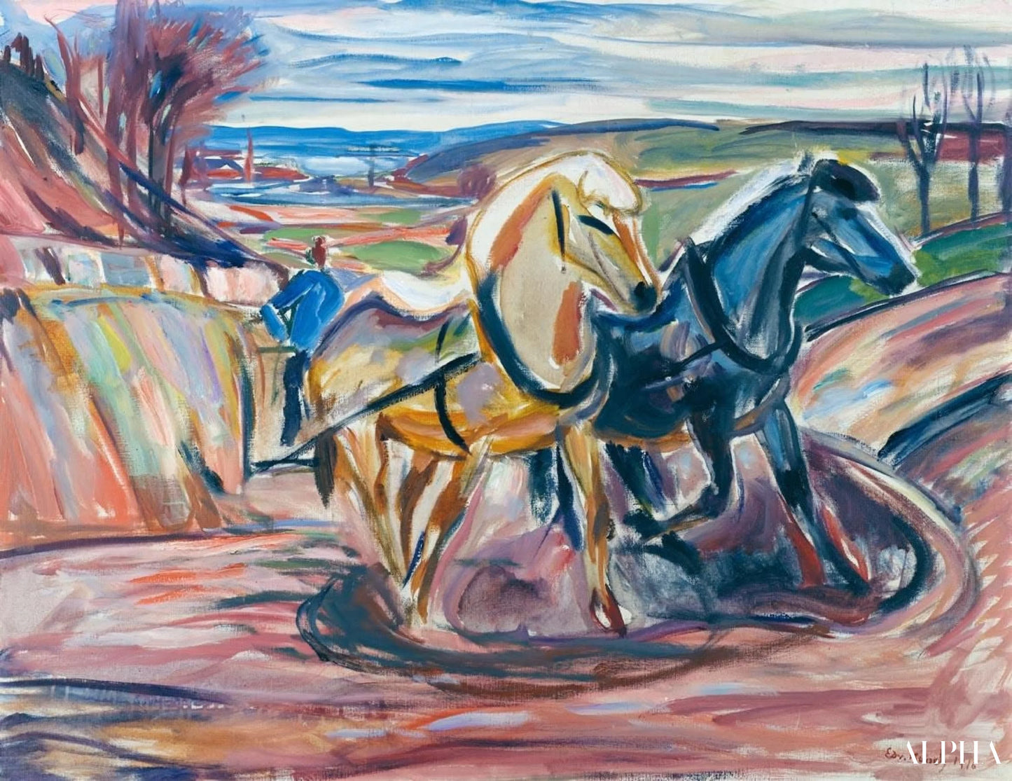Heste - Edvard Munch - Reproduktioner af malerier og højkvalitets malerier