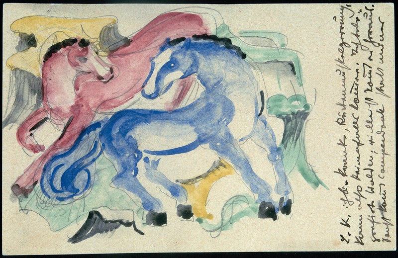 Røde og blå heste - Franz Marc