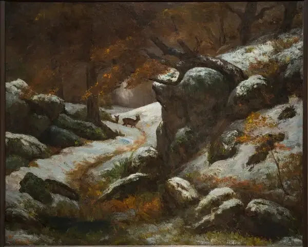 Rådyr i sne - Gustave Courbet