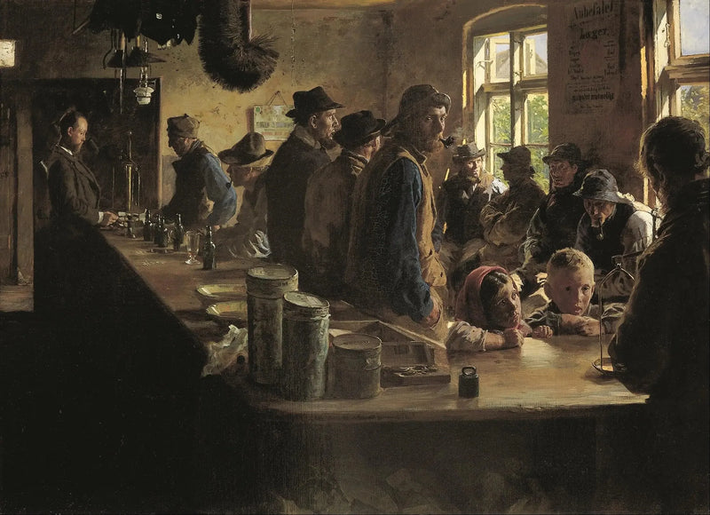 Hos forsyningsskiberen når der ikke er fisk - Peder Severin Krøyer