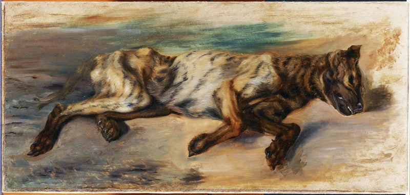 Død hund - Eugène Delacroix