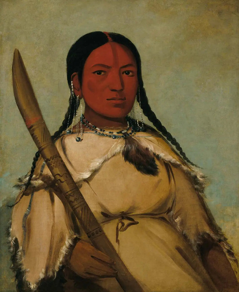 Chin-cha-pee, ildinsekt der kryber, kvinde med andehoved - George Catlin