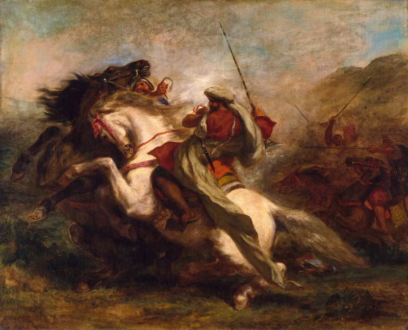 Arabiske ryttere i kamp - Eugène Delacroix