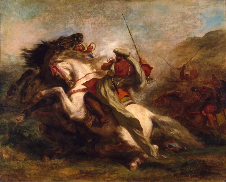Arabiske ryttere i kamp - Eugène Delacroix