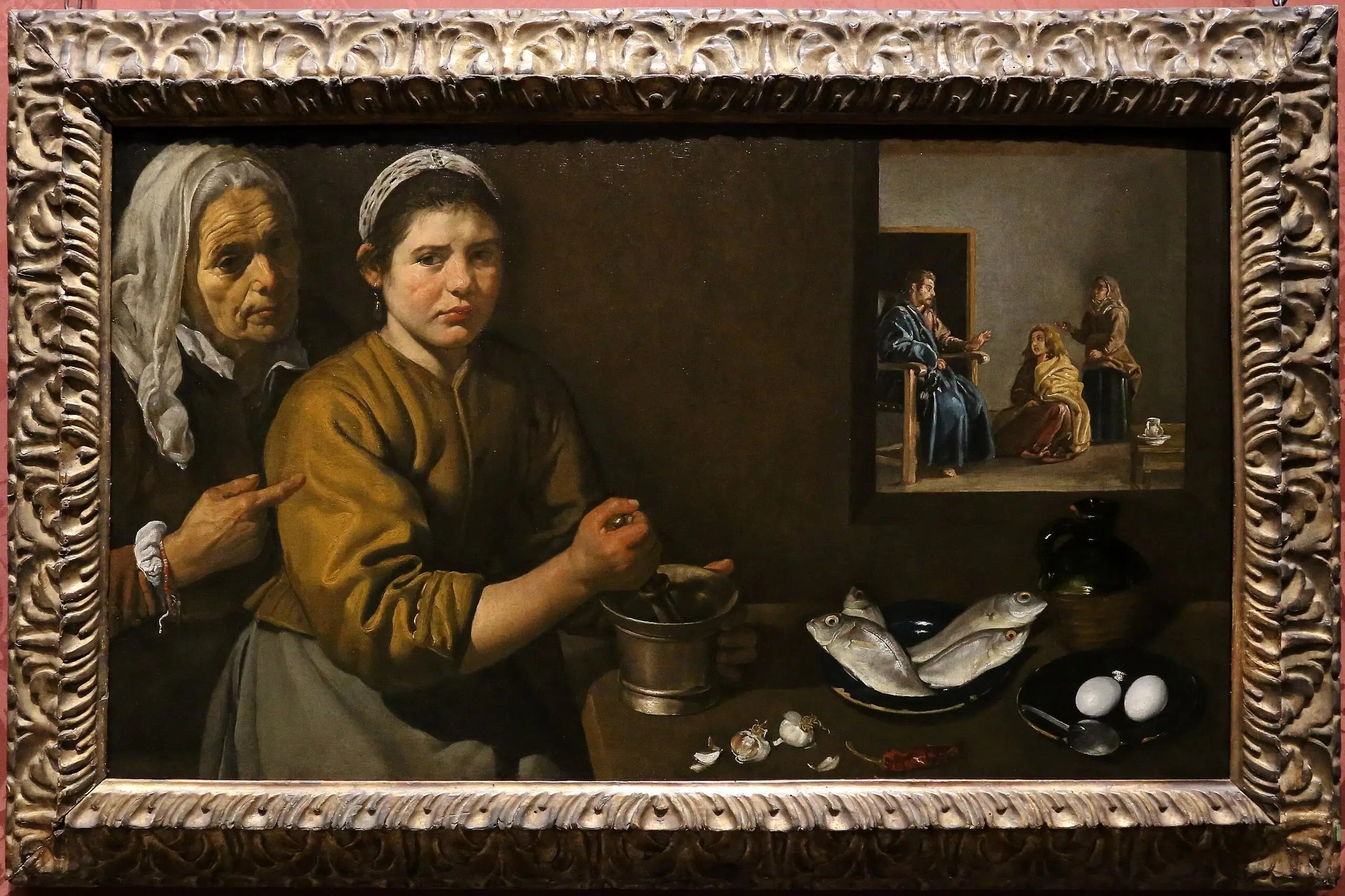 Christ dans la maison de Marthe et Marie - Diego Velázquez image 2 reproduction artisanale de tableau