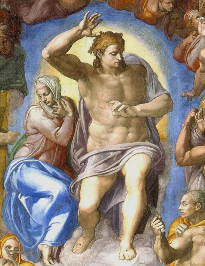 Kristus, detalje af Dommedag - Michelangelo