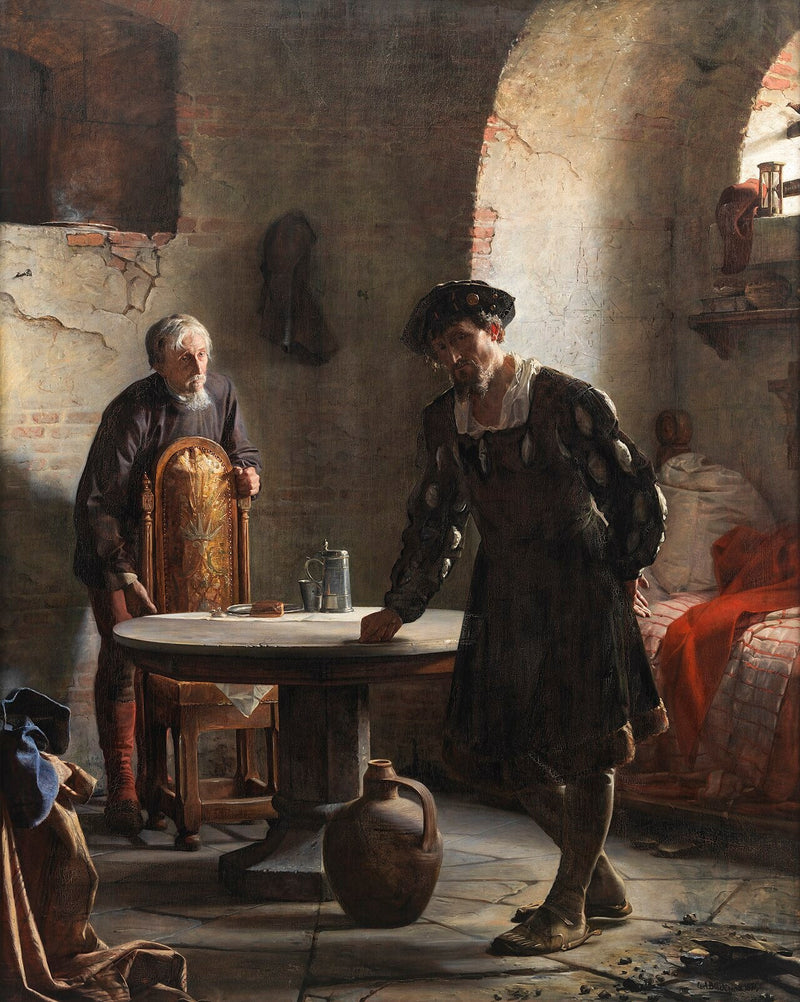 Christian II i fængsel på Sønderborg Slot - Carl Heinrich Bloch