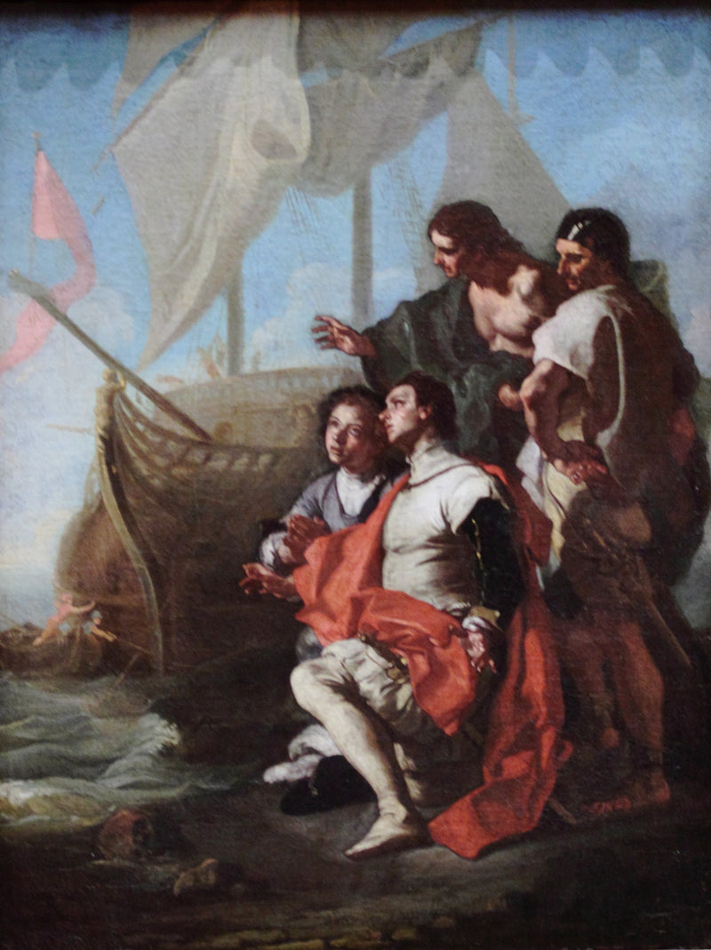 Christophe Colomb ankommer til Amerika - Francesco Solimena