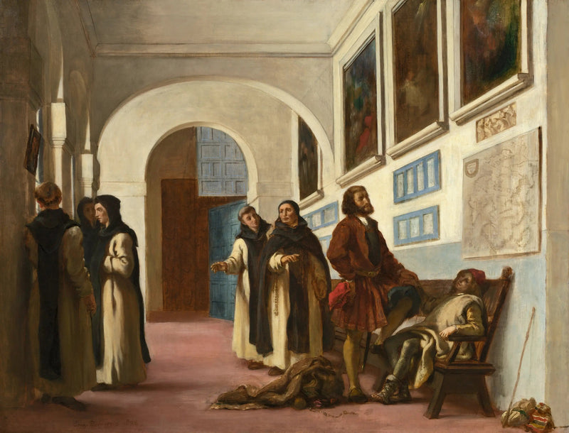 Christoffer Columbus og hans søn i La Rábida - Eugène Delacroix