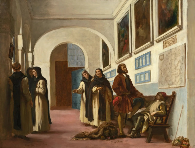 Christoffer Columbus og hans søn i La Rábida - Eugène Delacroix