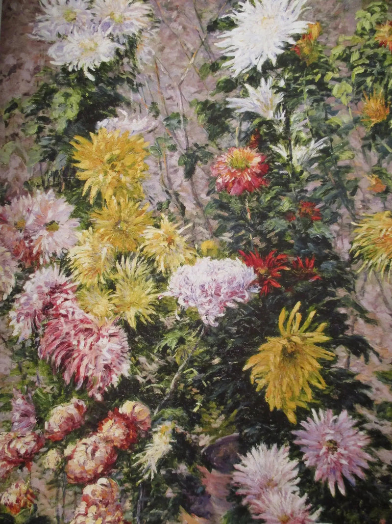 Hvide og gule krysantemum. Have i Petit Gennevilliers - Gustave Caillebotte