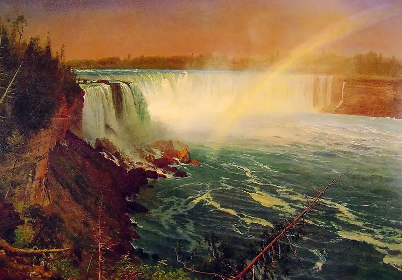 Niagara Falls med regnbue - Albert Bierstadt