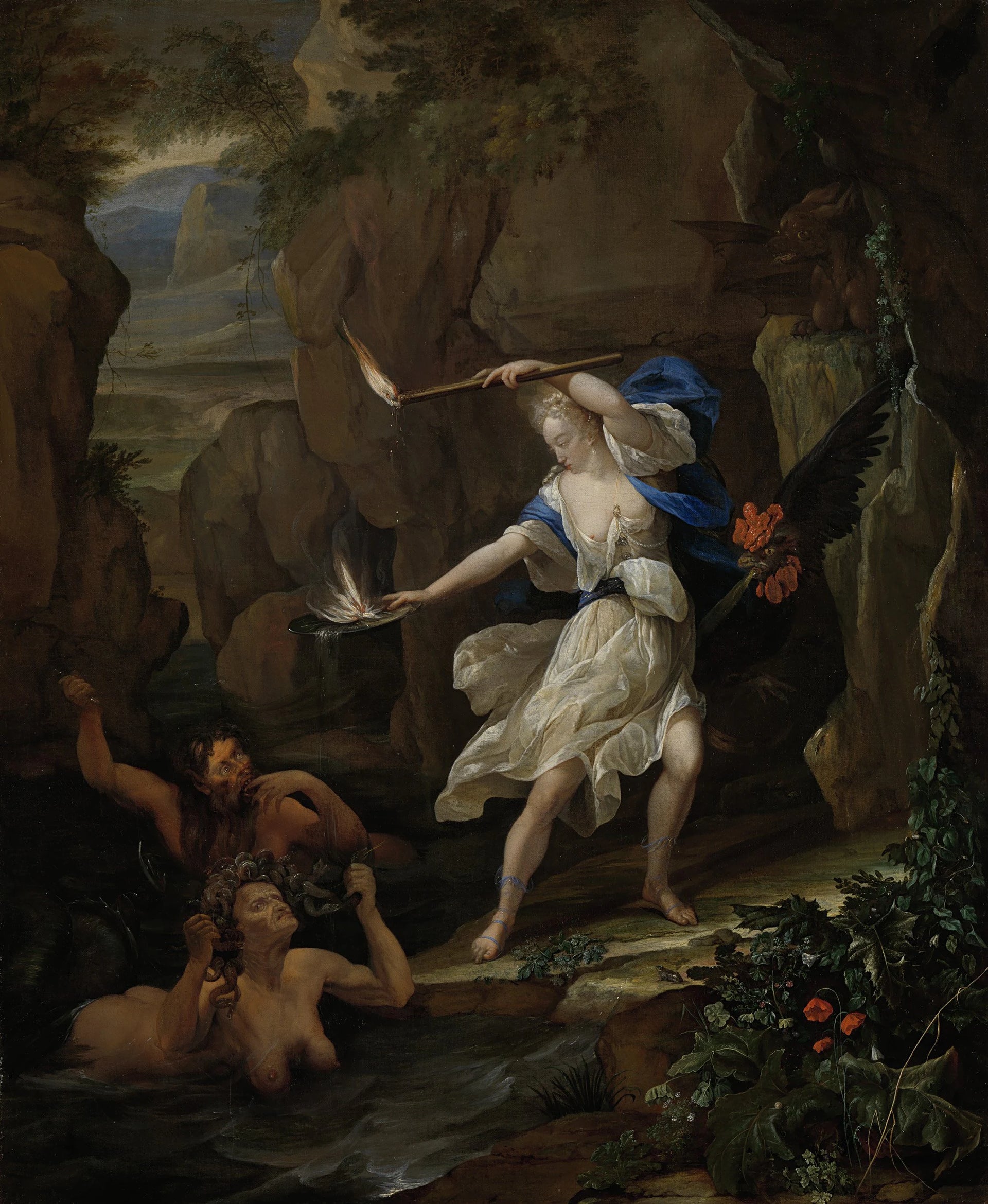 Circé punit Glaucus en transformant Scylla en monstre - Eglon van der Neer
