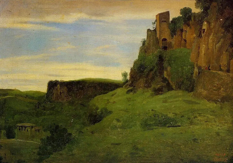 Civita Castellana. fabrikker på toppen af klipperne - Jean-Baptiste Camille Corot