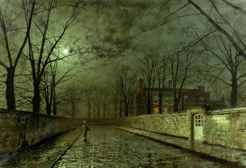 Sølvmåne skinnende - John Atkinson Grimshaw