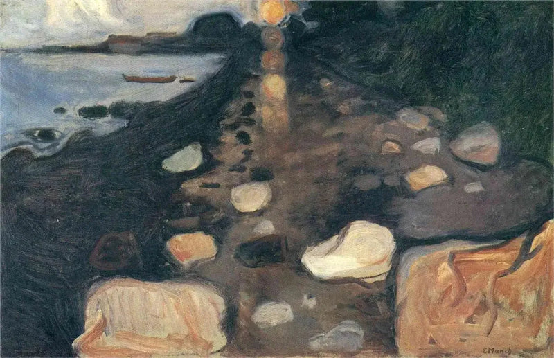 Måneskin på stranden - Edvard Munch
