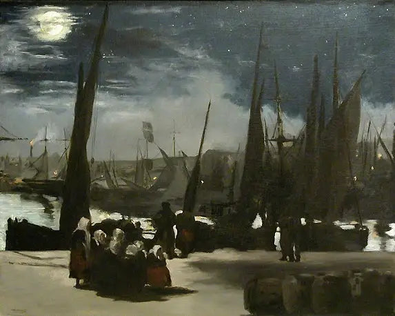 Måneskin over havnen i Boulogne - Édouard Manet