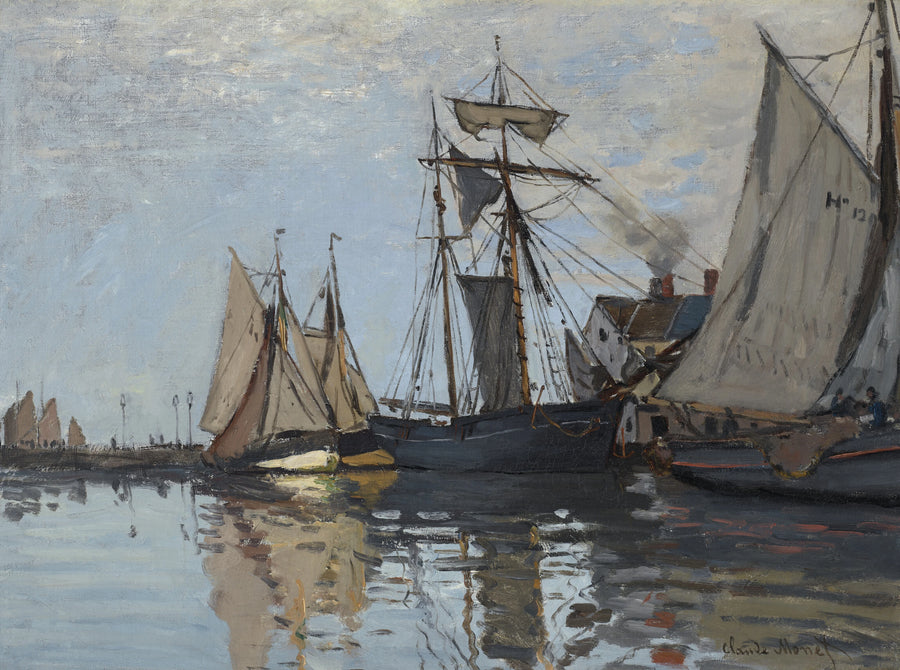 Både i havnen i Honfleur W77a - Claude Monet