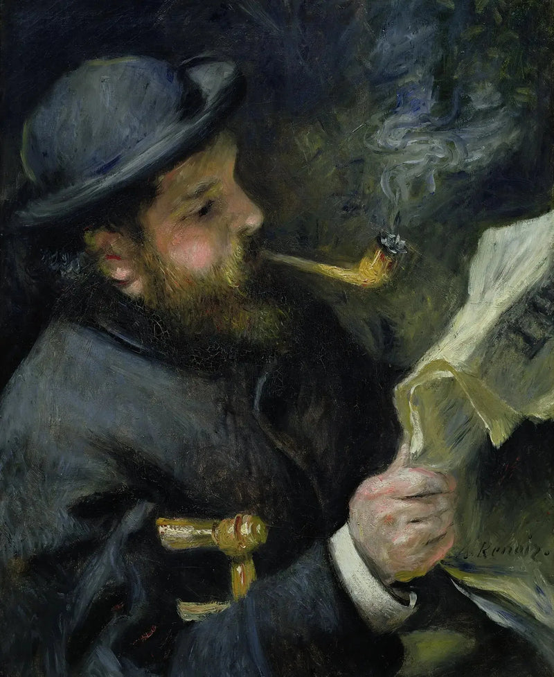 Claude Monet læser - Pierre-Auguste Renoir