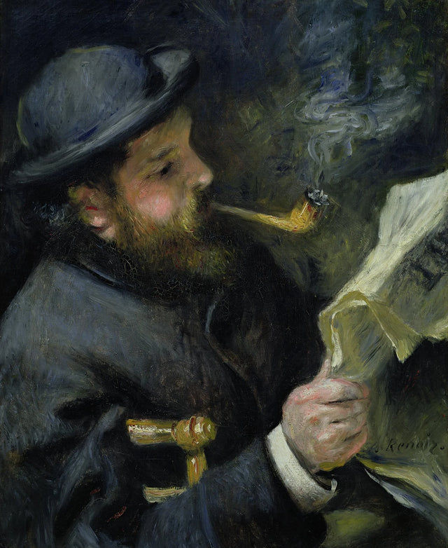Claude Monet læsning, omkring 1873 - Pierre-Auguste Renoir