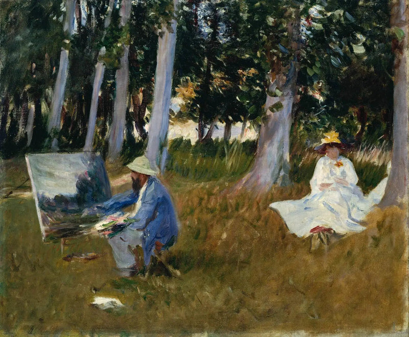 Claude Monet maler ved kanten af en skov - John Singer Sargent