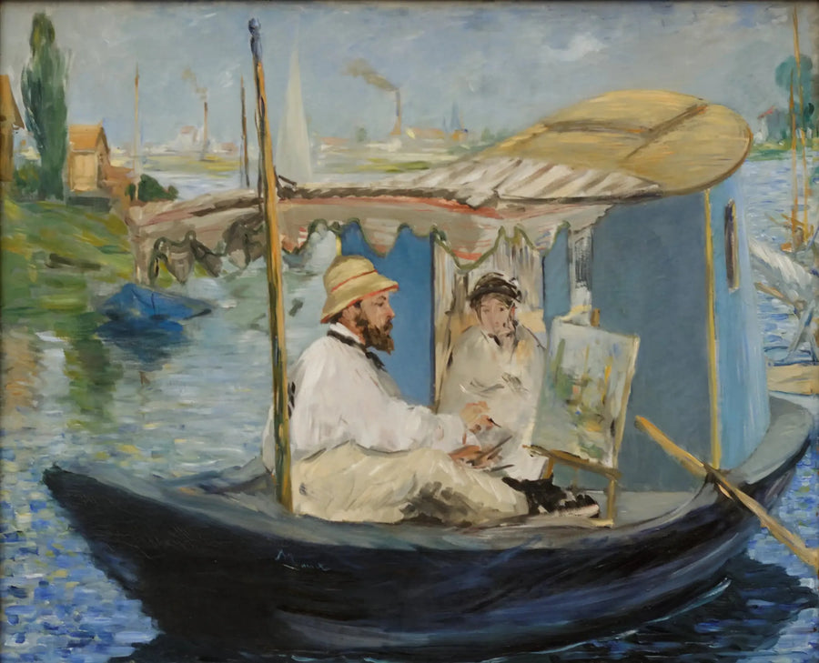 Claude Monet maler i sit atelier - Édouard Manet