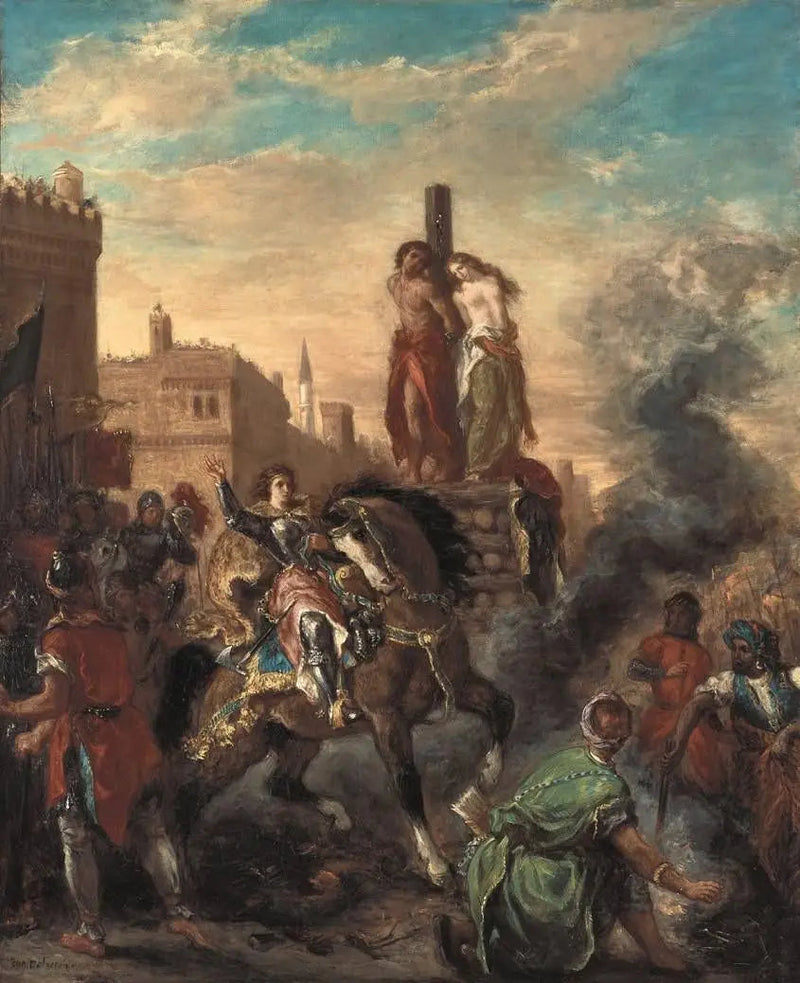Clorinda redder Olindo og Sophronia - Eugène Delacroix
