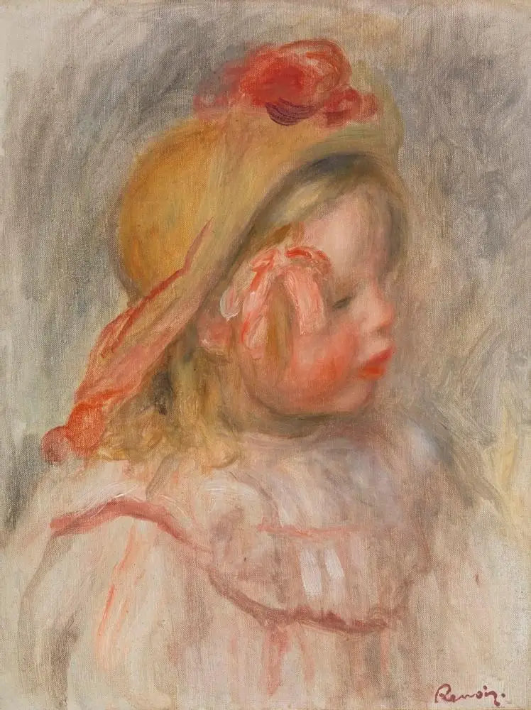Coco i stråhat - Pierre-Auguste Renoir