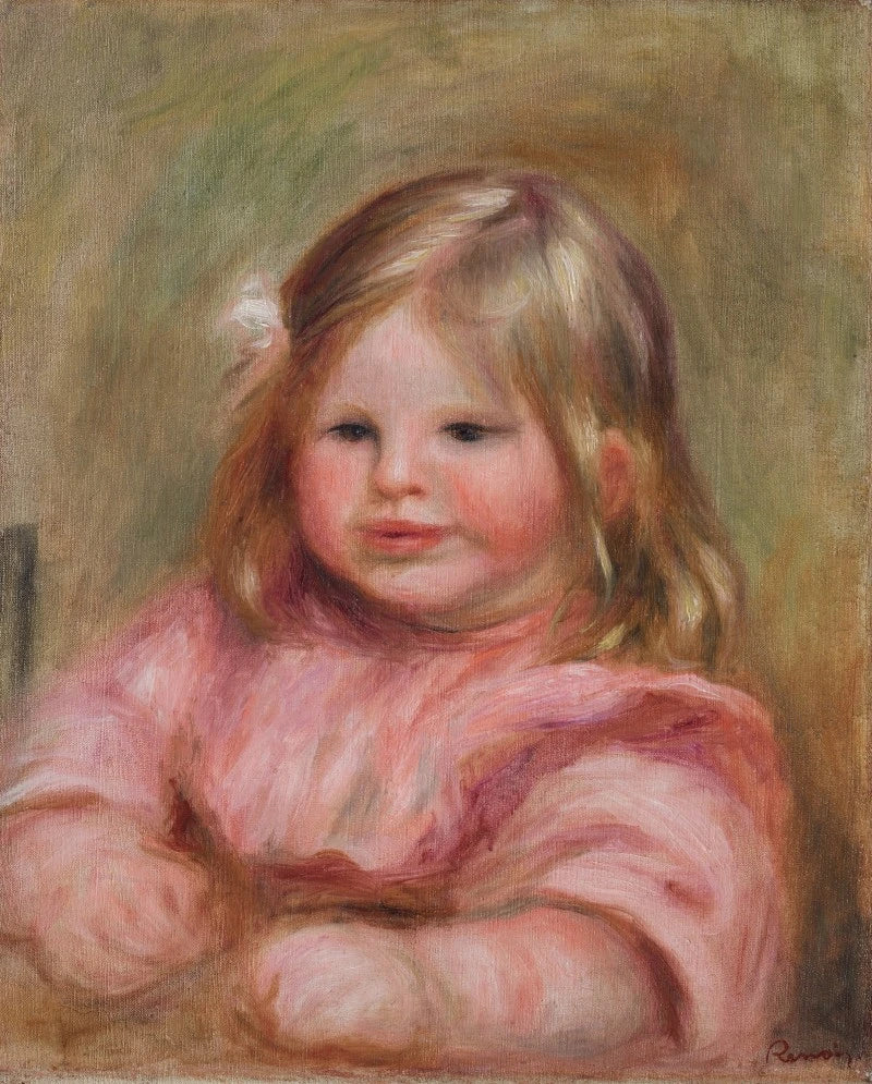 Coco på en lyserød baggrund - Pierre-Auguste Renoir