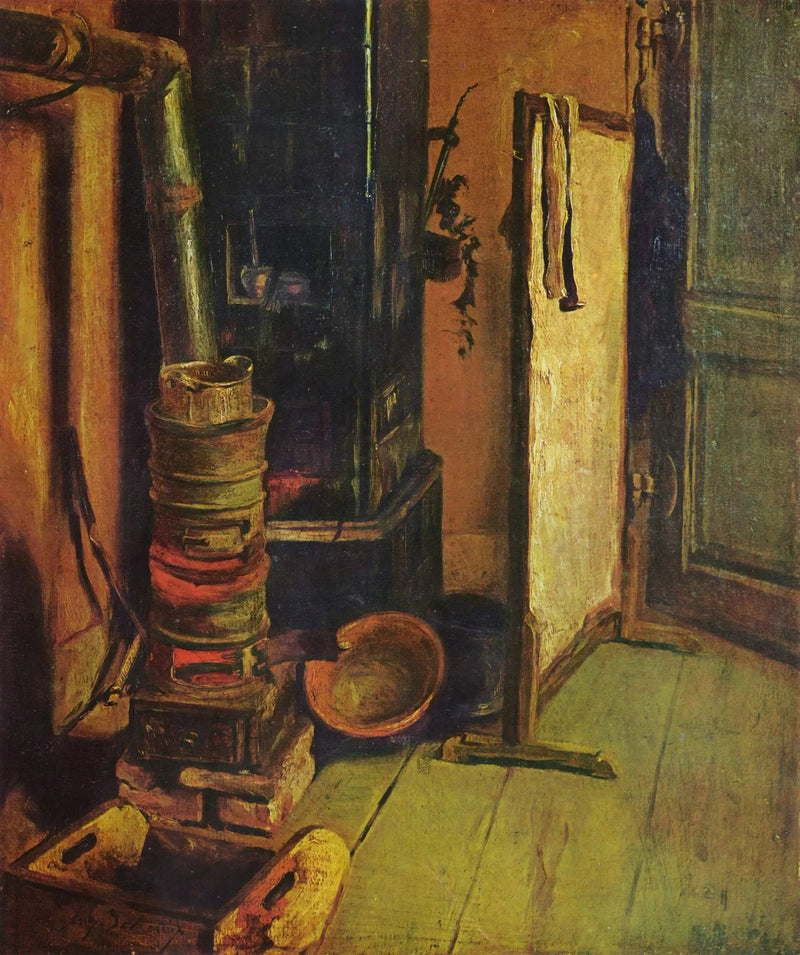 Værkstedshjørne. Kakkelovnen - Eugène Delacroix