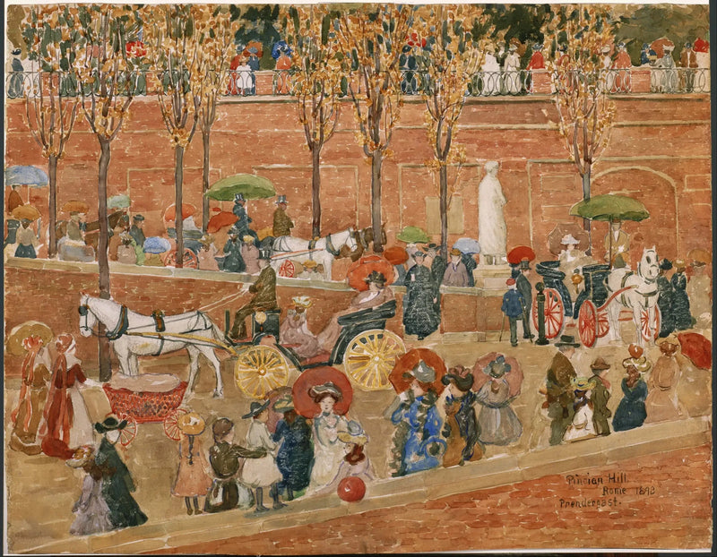 Pincio-højen, Rom - Maurice Prendergast