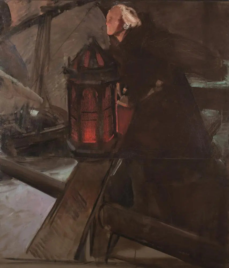 Colomb der forlader Palos (Ved lanterne) - Joaquín Sorolla