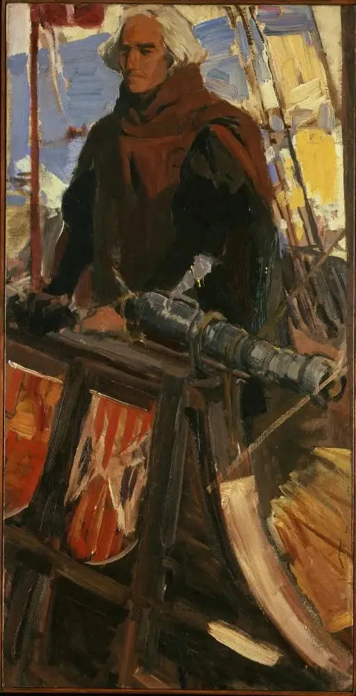 Colomb der forlader Palos (Ved Gunwhale, med Falconet) - Joaquín Sorolla