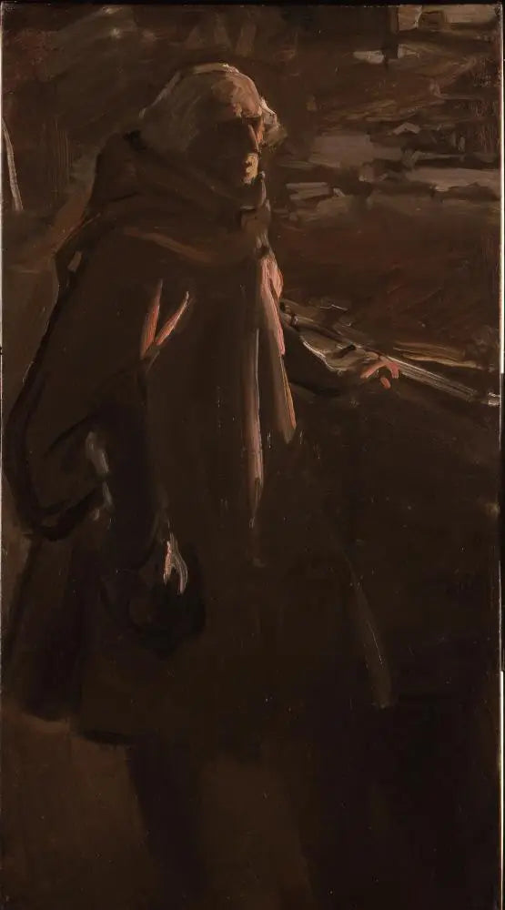 Colomb der forlader Palos (om natten, højre profil) - Joaquín Sorolla