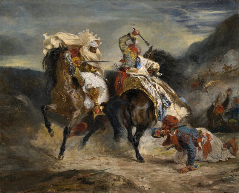 Kampen mellem Giaour og Hassan - Eugène Delacroix