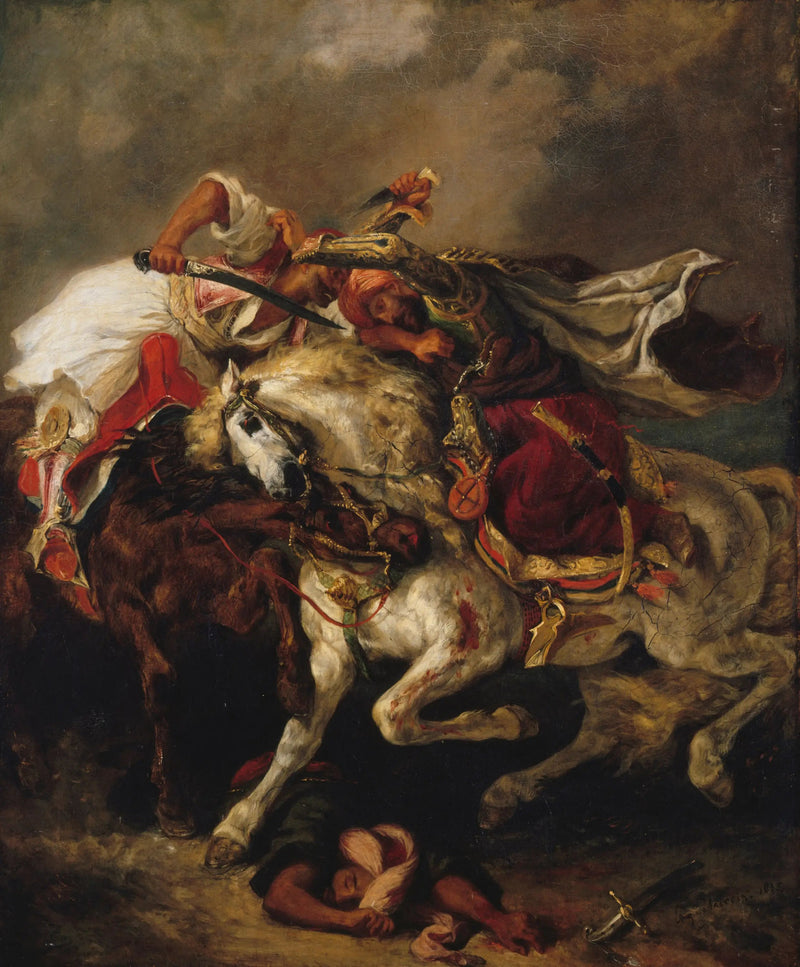 Kampen mellem Giaour og Pacha - Eugène Delacroix