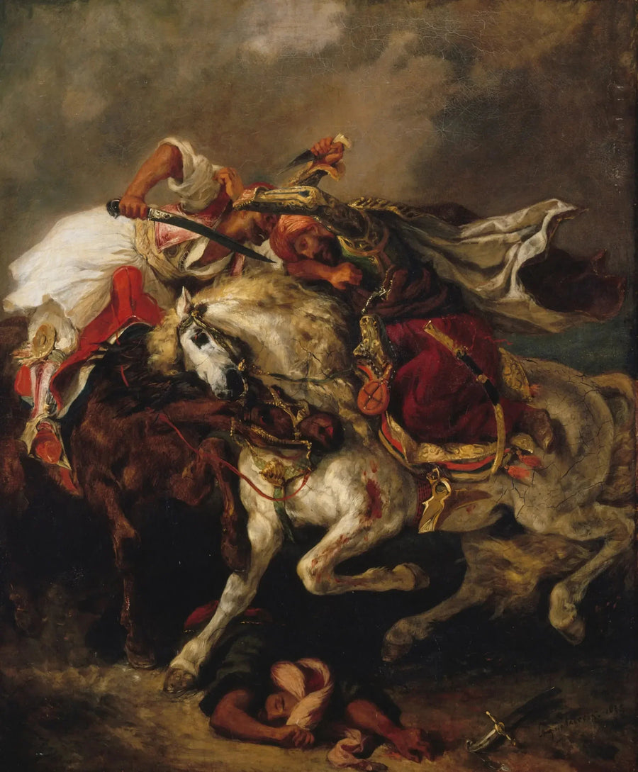 Kampen mellem Giaour og Pacha - Eugène Delacroix