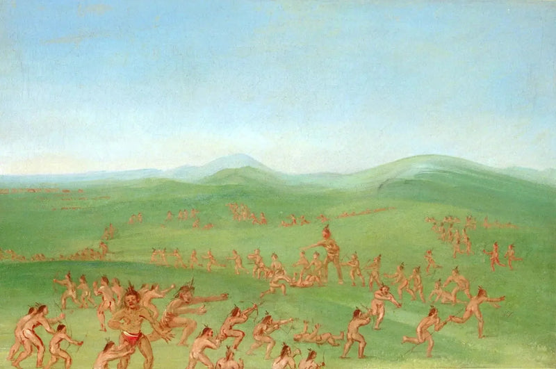 Simuleret kamp, Mandan Boys - George Catlin