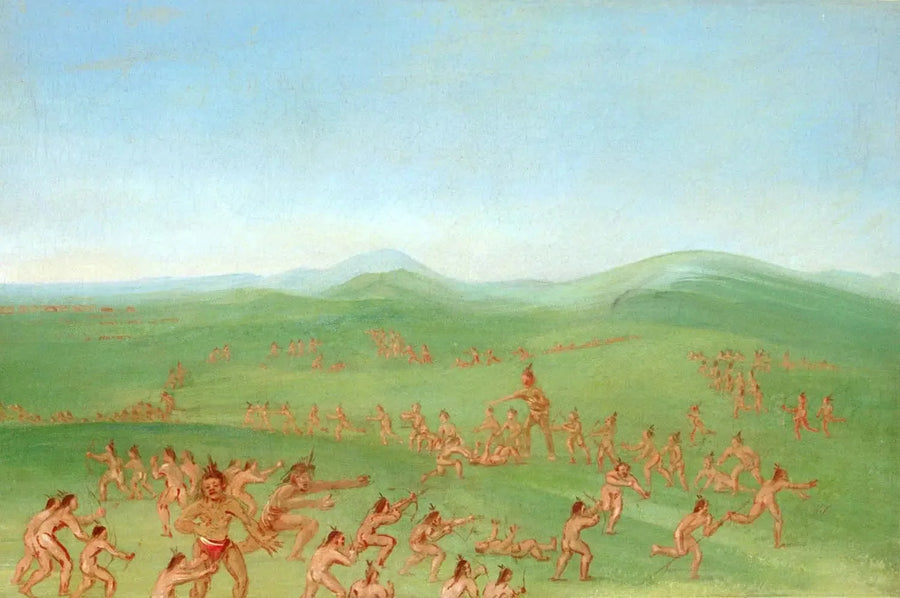 Simuleret kamp, Mandan Boys - George Catlin