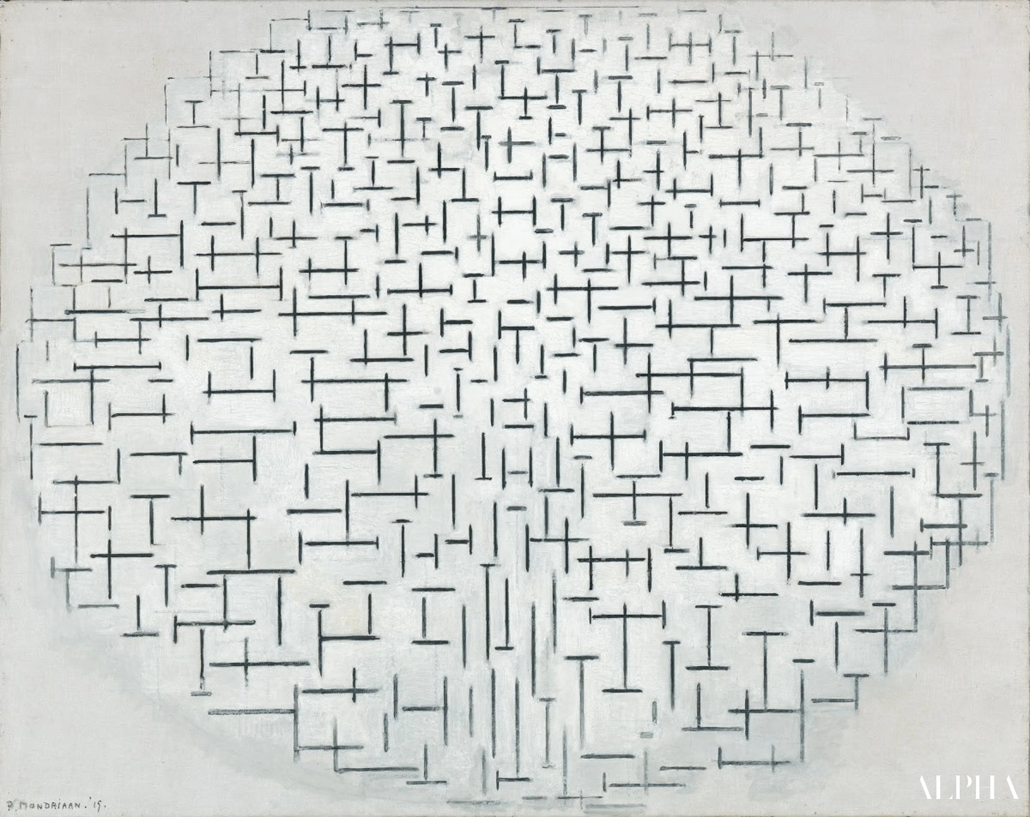 Composition 10 en noir et blanc - Mondrian - Reproductions de tableaux et peintures haut de gamme