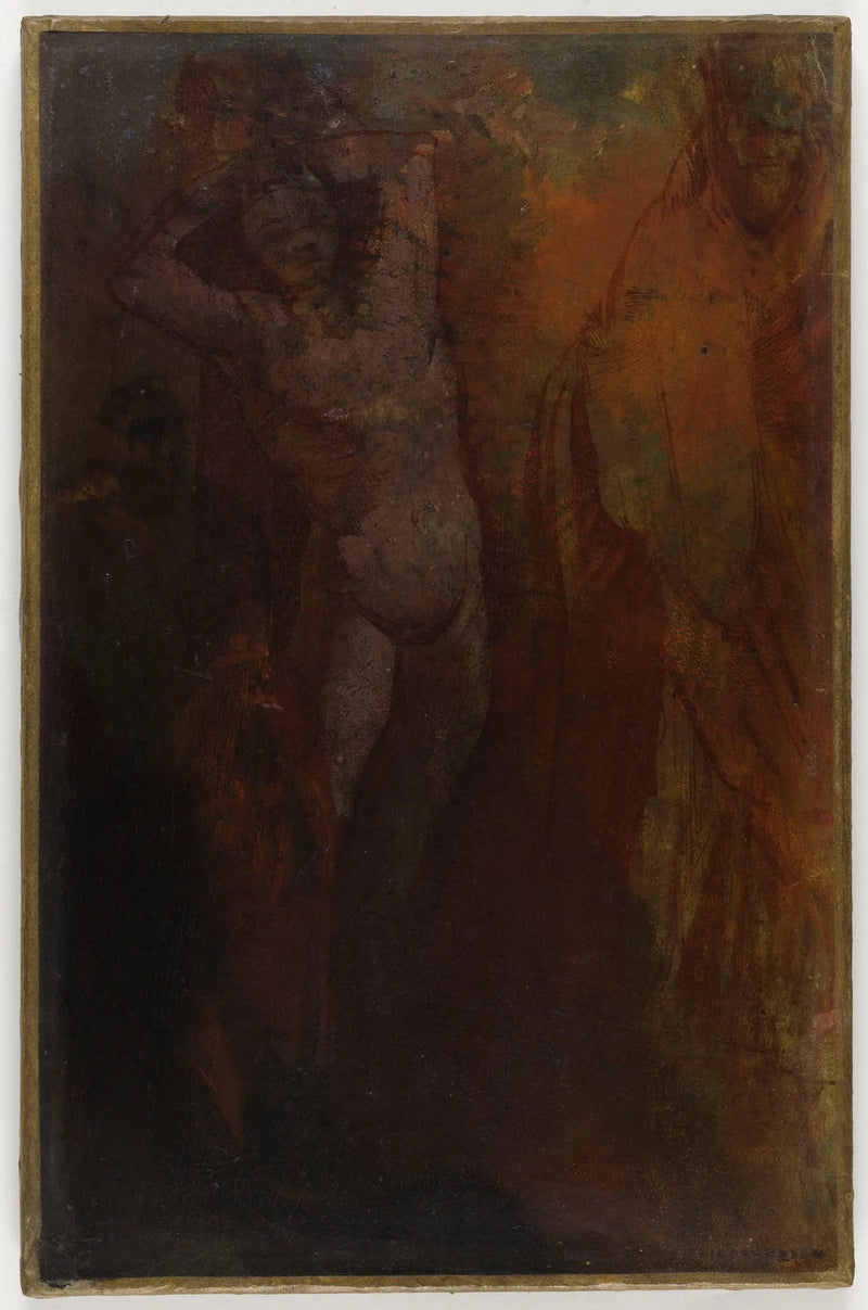 Komposition med tre personer (Piskning?) - Odilon Redon