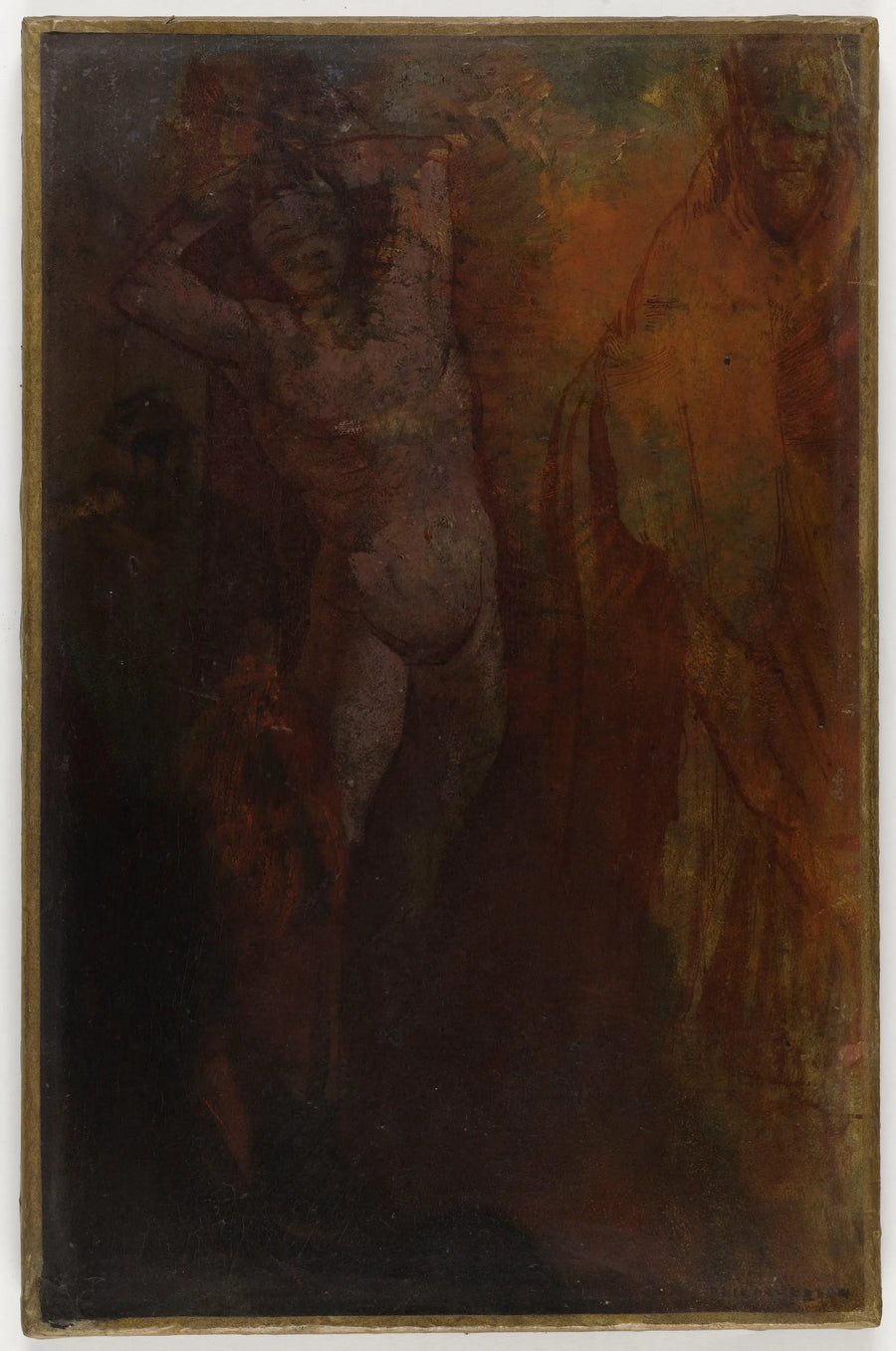 Komposition med tre personer (Piskning?) - Odilon Redon
