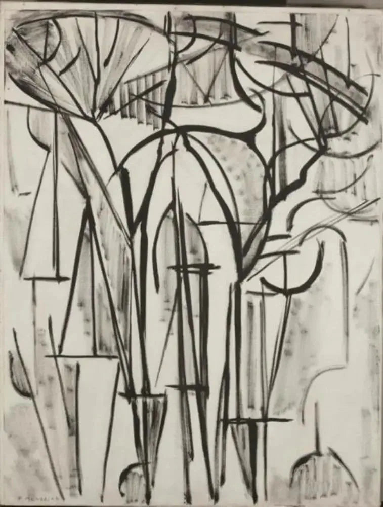 Komposition træer 1 (ufærdig) - Piet Mondrian