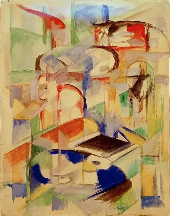 Komposition med dyr - Franz Marc