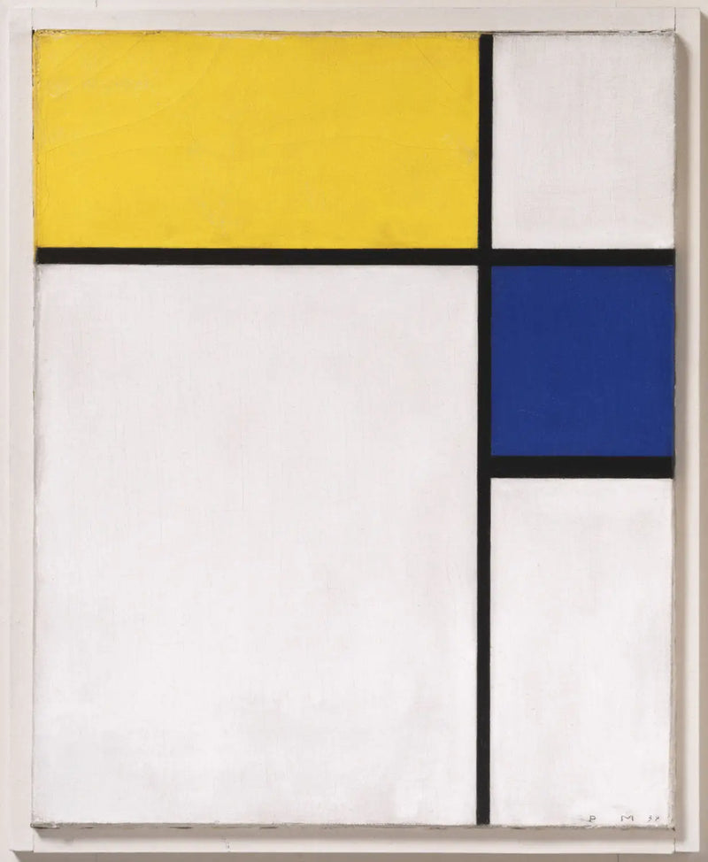Komposition med blå og gul - Piet Mondrian