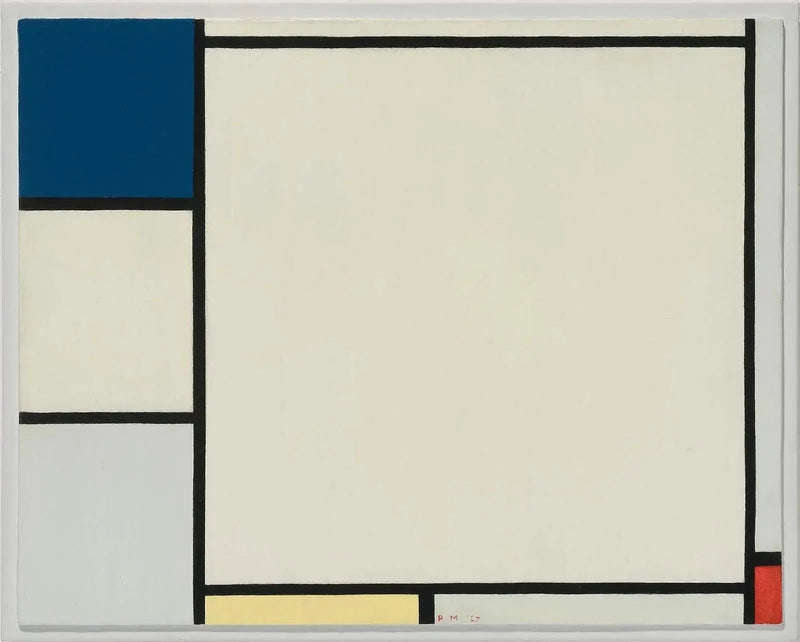 Komposition med blå, gul og rød - Piet Mondrian
