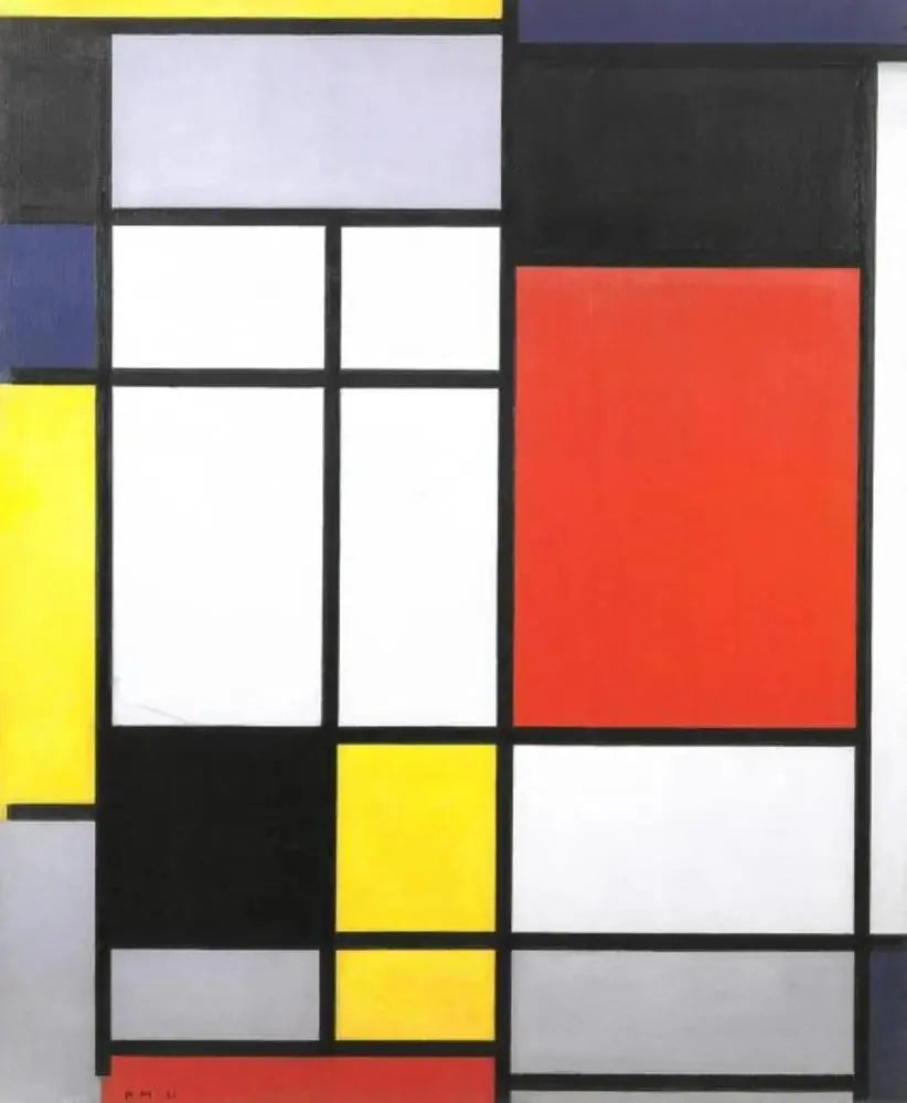 Komposition med gult, blåt, sort, rødt og gråt - Piet Mondrian