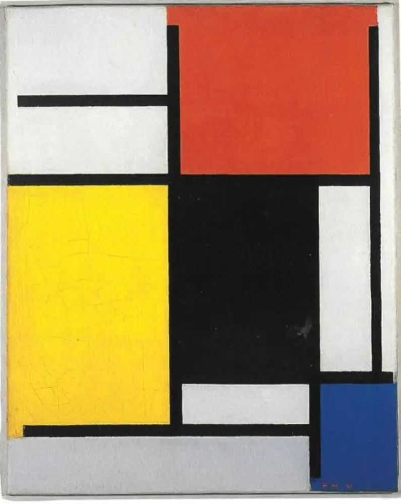Komposition med rød, gul, sort, blå og grå - Piet Mondrian