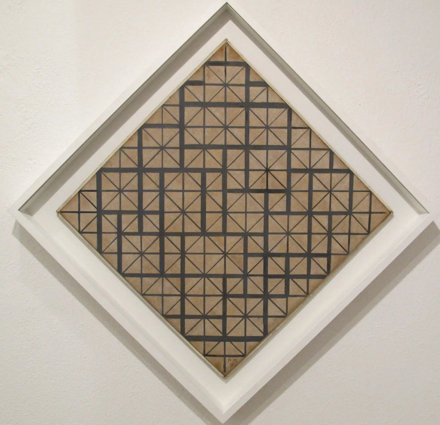 Komposition med gitter 4 (diamant) - Piet Mondrian